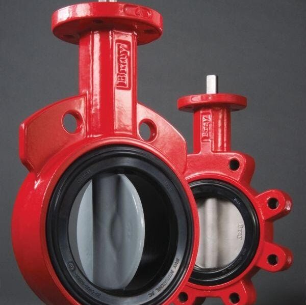 Bray Butterfly Valves in red